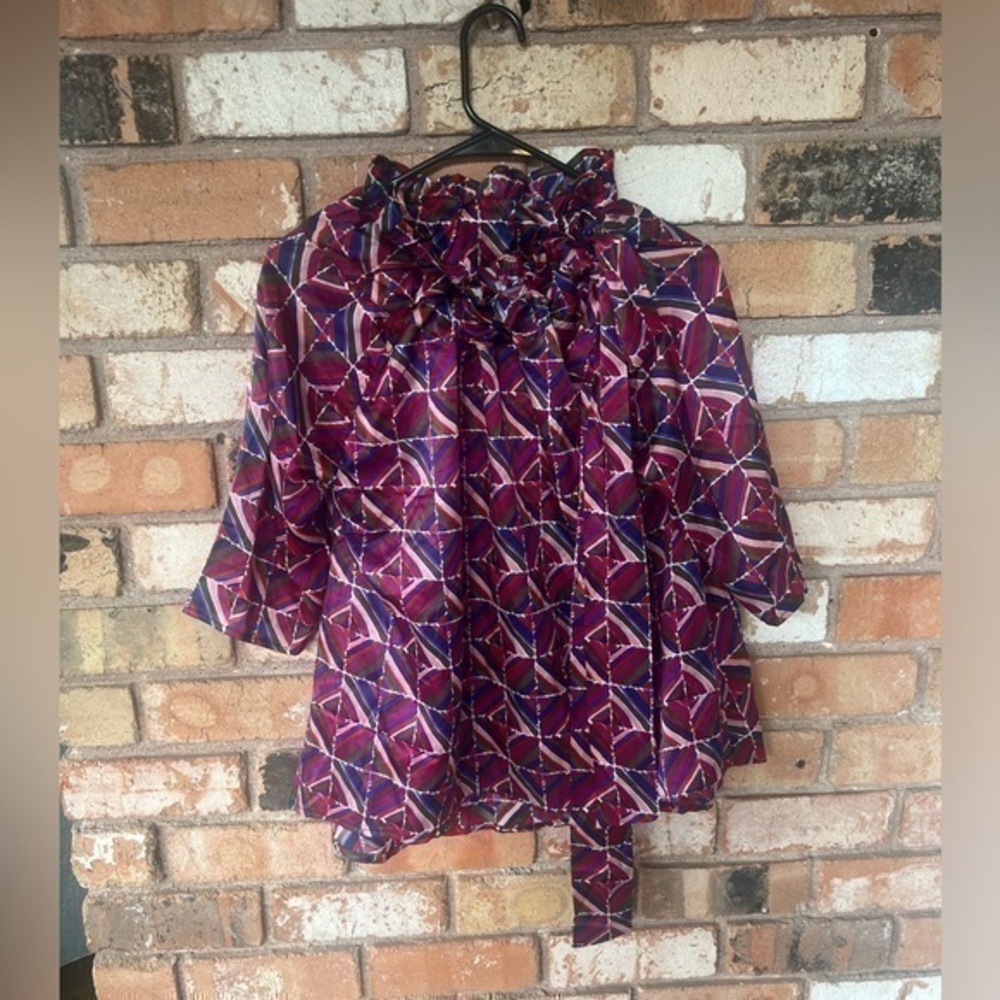 Never A Wallflower High Neck Side Neck Tie Blouse